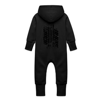 Skidmarks - Grenouillère à capuche bio en molleton Bébé - noir - Dos