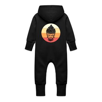 Buddhism - Baby Organic Sweat Overalls With Hood - black - Back