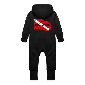 TEC DIVER - Baby Bio Sweat Overall mit Kapuze - Schwarz - Hinten