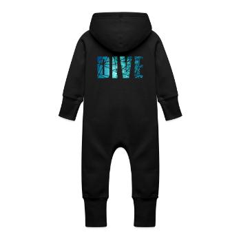 DIVE - Baby Organic Sweat Overalls With Hood - black - Back