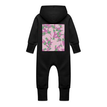 Sugar cone - Baby Organic Sweat Overalls With Hood - vanilla - Back