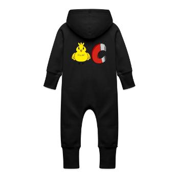 Aimant de poussin - Grenouillère à capuche bio en molleton Bébé - noir - Dos