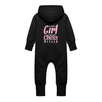 Juste une fille qui aime Chess Chess Casse-tête - Grenouillère à capuche bio en molleton Bébé - vanille - Dos