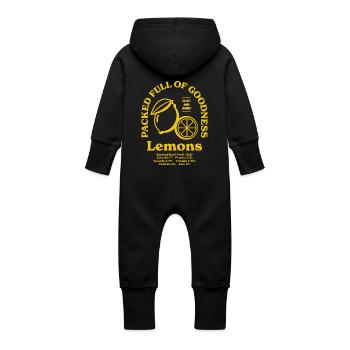 Lemons Nutritional - Baby Organic Sweat Overalls With Hood - vanilla - Back
