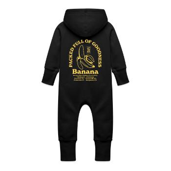 Banana Nutritional - Baby Organic Sweat Overalls With Hood - vanilla - Back