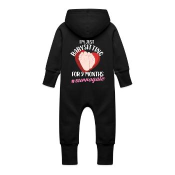 Je fais juste du babysitting pendant 9 mois Design - Grenouillère à capuche bio en molleton Bébé - vanille - Dos