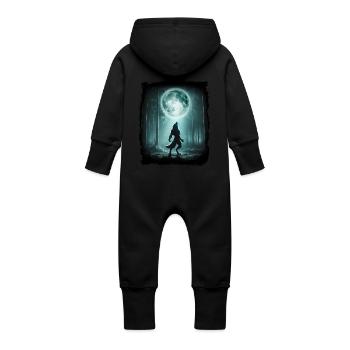 Loup-garou - l’appel de la pleine lune - Grenouillère à capuche bio en molleton Bébé - noir - Dos