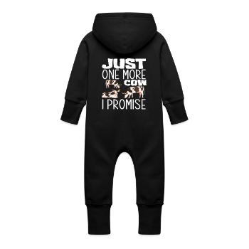 Only one more cow promised - Baby Organic Sweat Overalls With Hood - vanilla - Back