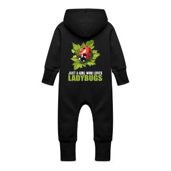 Ladybug Marienkäfer - Baby Organic Sweat Overalls With Hood - black - Back
