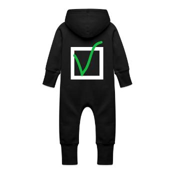 Tick off - Baby Organic Sweat Overalls With Hood - vanilla - Back