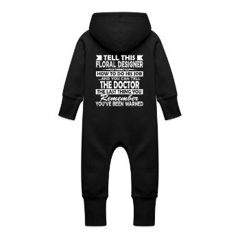 Floral Designer Floral Designer Job - Baby Organic Sweat Overalls With Hood - vanilla - Back