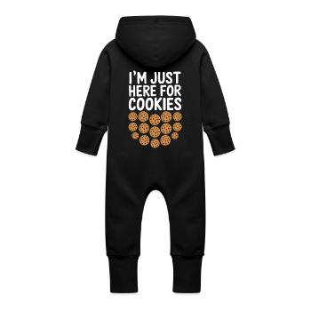 Cookies Disant Biscuits au Chocolat Cadeau de Cookie Drôle - Grenouillère à capuche bio en molleton Bébé - noir - Dos