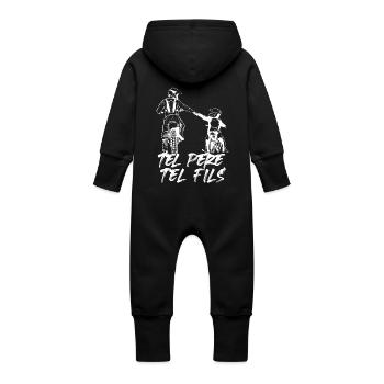 Tel Père Tel Fils Moto Cross Sport Motocycliste - Grenouillère à capuche bio en molleton Bébé - noir - Dos