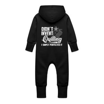 I Didn't Invent Quilling - Baby Organic Sweat Overalls With Hood - vanilla - Back