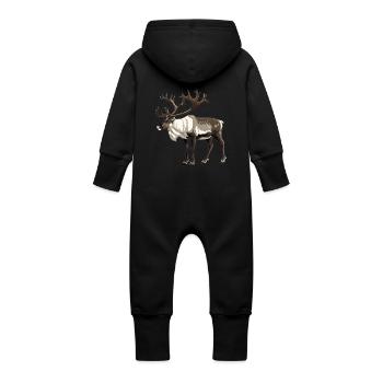 Caribou Karibus Karibu - Baby Bio Sweat Overall mit Kapuze - Schwarz - Hinten