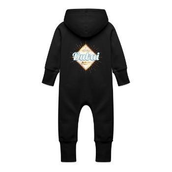 Dubai United Arab Emirates Vintage UAE - Baby Organic Sweat Overalls With Hood - black - Back