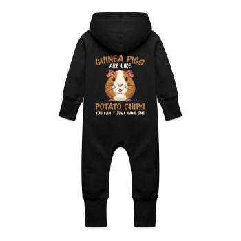 Dicton de cochon d’Inde, Cadeau de cochon d’Inde - Grenouillère à capuche bio en molleton Bébé - noir - Dos