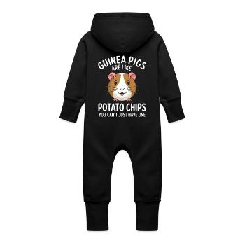 Dicton de cochon d’Inde, Cadeau de cochon d’Inde - Grenouillère à capuche bio en molleton Bébé - noir - Dos