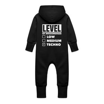 Level Der Großartigkeit Techno Lover Stil - Baby Bio Sweat Overall mit Kapuze - Vanille-Milchshake - Hinten
