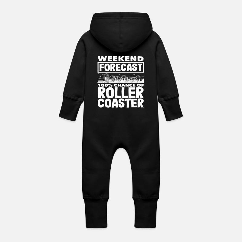 Roller Coaster Weekend Prediction - Baby Organic Sweat Overalls With Hood - black
