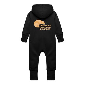 Obsessive Croissant Disorder Délice du petit-déjeuner pour - Grenouillère à capuche bio en molleton Bébé - noir - Dos
