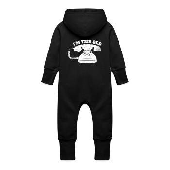 Je suis si vieux téléphone Rétro Nostalgie Humour - Grenouillère à capuche bio en molleton Bébé - vanille - Dos