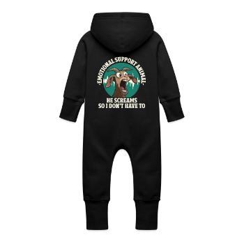 Emotional Support Animal Geiß Schreien - Baby Bio Sweat Overall mit Kapuze - Vanille-Milchshake - Hinten