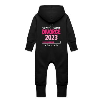 Divorce 2023 Chargement Prêt pour le changement Divorce - Grenouillère à capuche bio en molleton Bébé - vanille - Dos