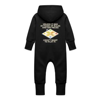 Board games for demanding strategists at 30 - Baby Organic Sweat Overalls With Hood - vanilla - Back