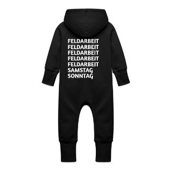 Field work - Baby Organic Sweat Overalls With Hood - vanilla - Back