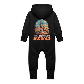 Chacals Chacal - Grenouillère à capuche bio en molleton Bébé - noir - Dos