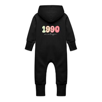 Anniversaire Année de naissance 1990 - Grenouillère à capuche bio en molleton Bébé - vanille - Dos