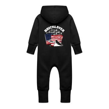 Maurer American Pride Flag Design - Baby Organic Sweat Overalls With Hood - vanilla - Back