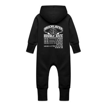 Mason Taux horaire Drôle Explication Design - Grenouillère à capuche bio en molleton Bébé - vanille - Dos