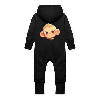 Macaque Macaque - Baby Organic Sweat Overalls With Hood - vanilla - Back