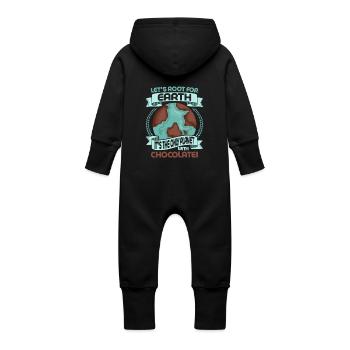 Encourageons la Terre Planète Journée de la Terre - Grenouillère à capuche bio en molleton Bébé - vanille - Dos