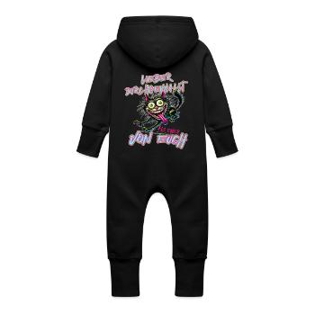 Chat Mieux fou que l’un d’entre vous - Grenouillère à capuche bio en molleton Bébé - noir - Dos