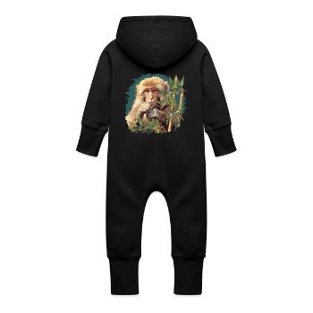 Macaque Macaque - Baby Organic Sweat Overalls With Hood - black - Back
