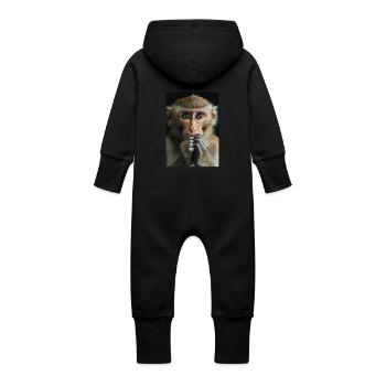 Macaque Macaque - Baby Organic Sweat Overalls With Hood - black - Back