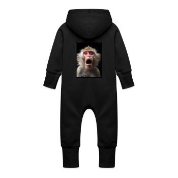 Macaque Macaque - Baby Organic Sweat Overalls With Hood - black - Back