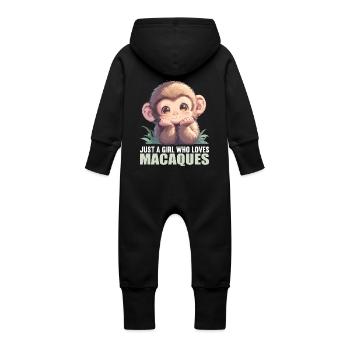 Macaque Macaque - Baby Organic Sweat Overalls With Hood - vanilla - Back