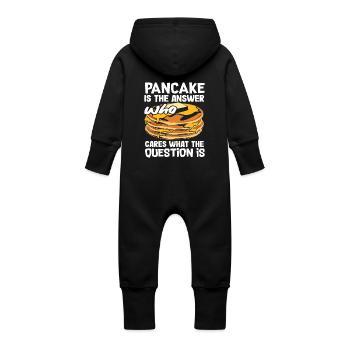 Pfannkuchen Ist Die Antwort Design - Baby Bio Sweat Overall mit Kapuze - Vanille-Milchshake - Hinten