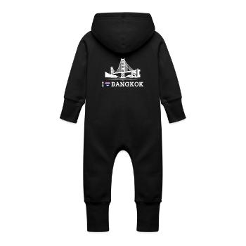 J’aime Bangkok Drapeau Golden Gate Bridge Thaïlande - Grenouillère à capuche bio en molleton Bébé - vanille - Dos
