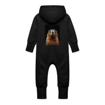Marmots Groundhog - Baby Organic Sweat Overalls With Hood - black - Back