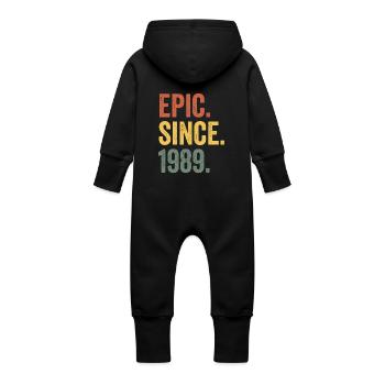 Epic Depuis 1989 Année de naissance Anniversaire - Grenouillère à capuche bio en molleton Bébé - noir - Dos