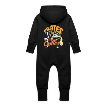 Pilates and coffee for morning routine - Baby Organic Sweat Overalls With Hood - vanilla - Back