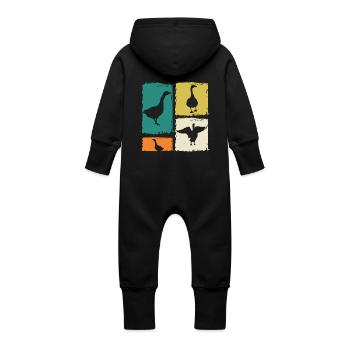 Goose - Baby Organic Sweat Overalls With Hood - vanilla - Back