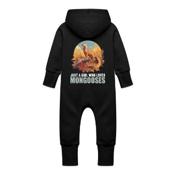 Mongoose's Mongoose - Baby Organic Sweat Overalls With Hood - black - Back