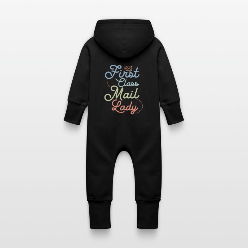 First Class Mail Lady Postal Worker Mail Baby Bio Sweat Overall mit Kapuze