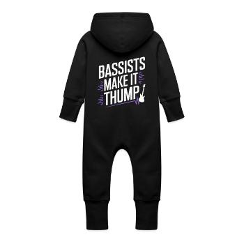 Bass Gitarrist Musiker Gear Funk Rock Jazz - Baby Bio Sweat Overall mit Kapuze - Vanille-Milchshake - Hinten